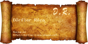 Dörfler Róza névjegykártya